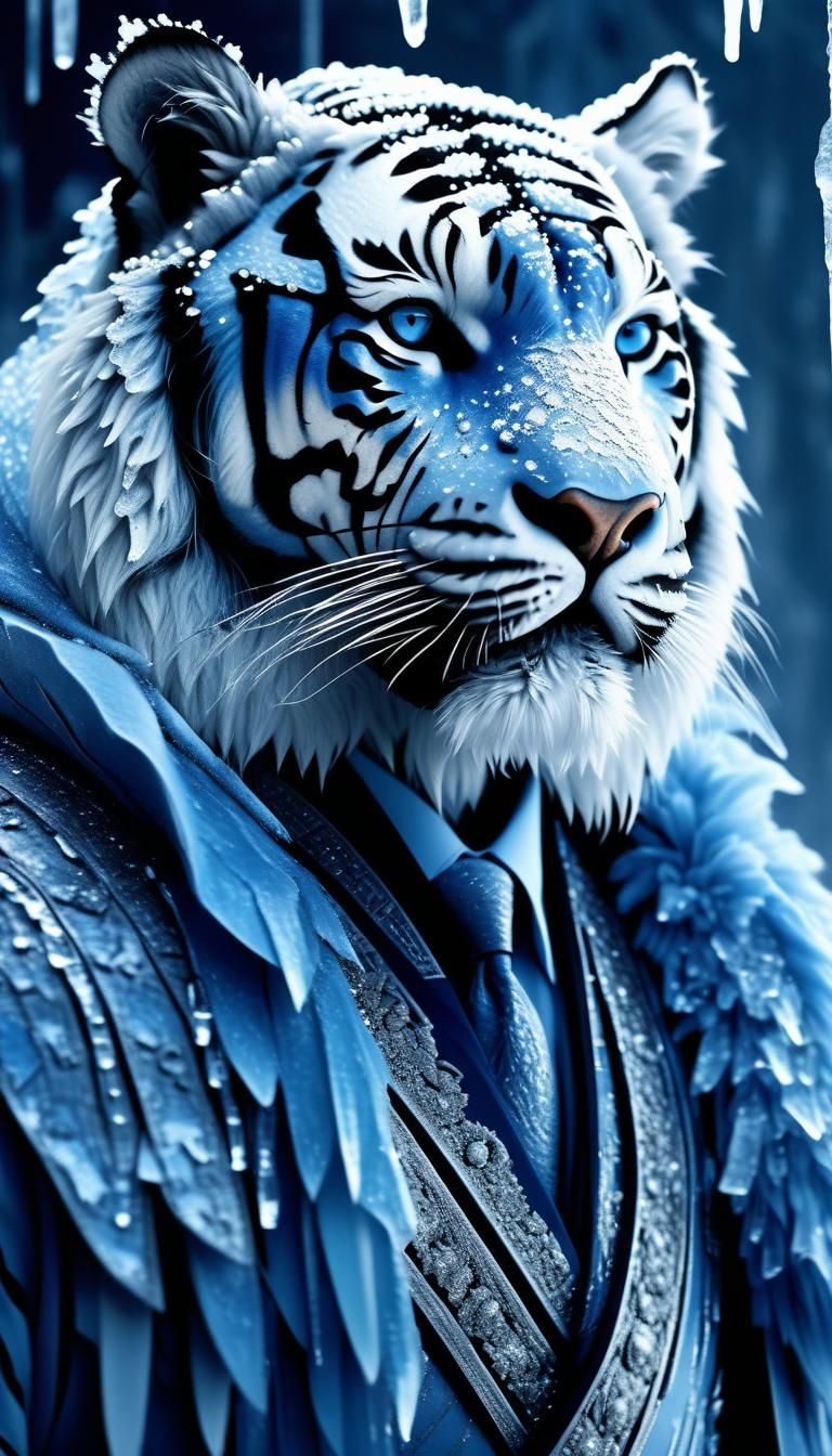 Majestic Tiger Warrior in Icy Couture