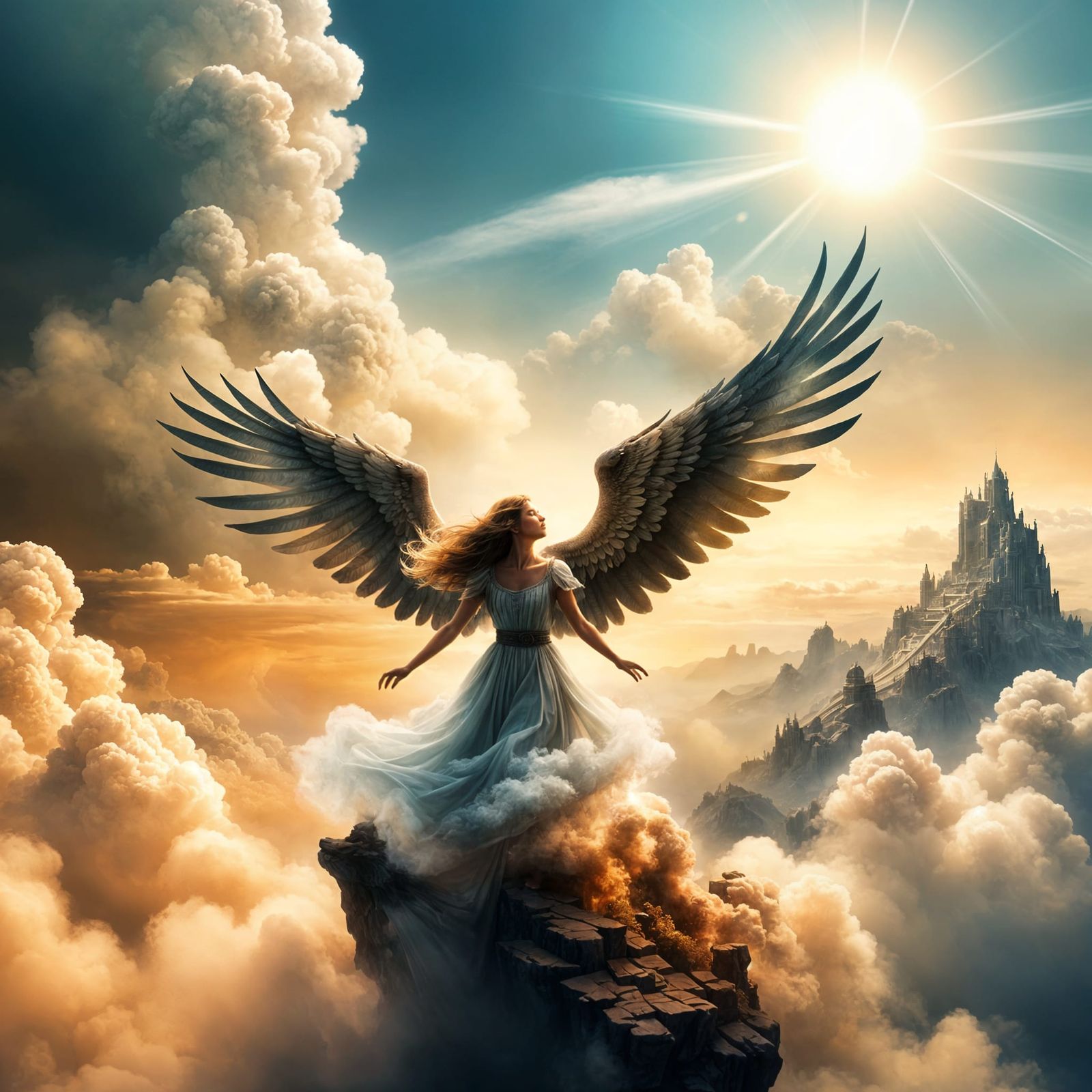 Ethereal Spirits in a Dramatic Digital Landscape