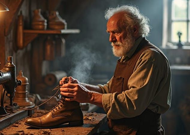 17th Century Cobbler's Workshop in Golden Light