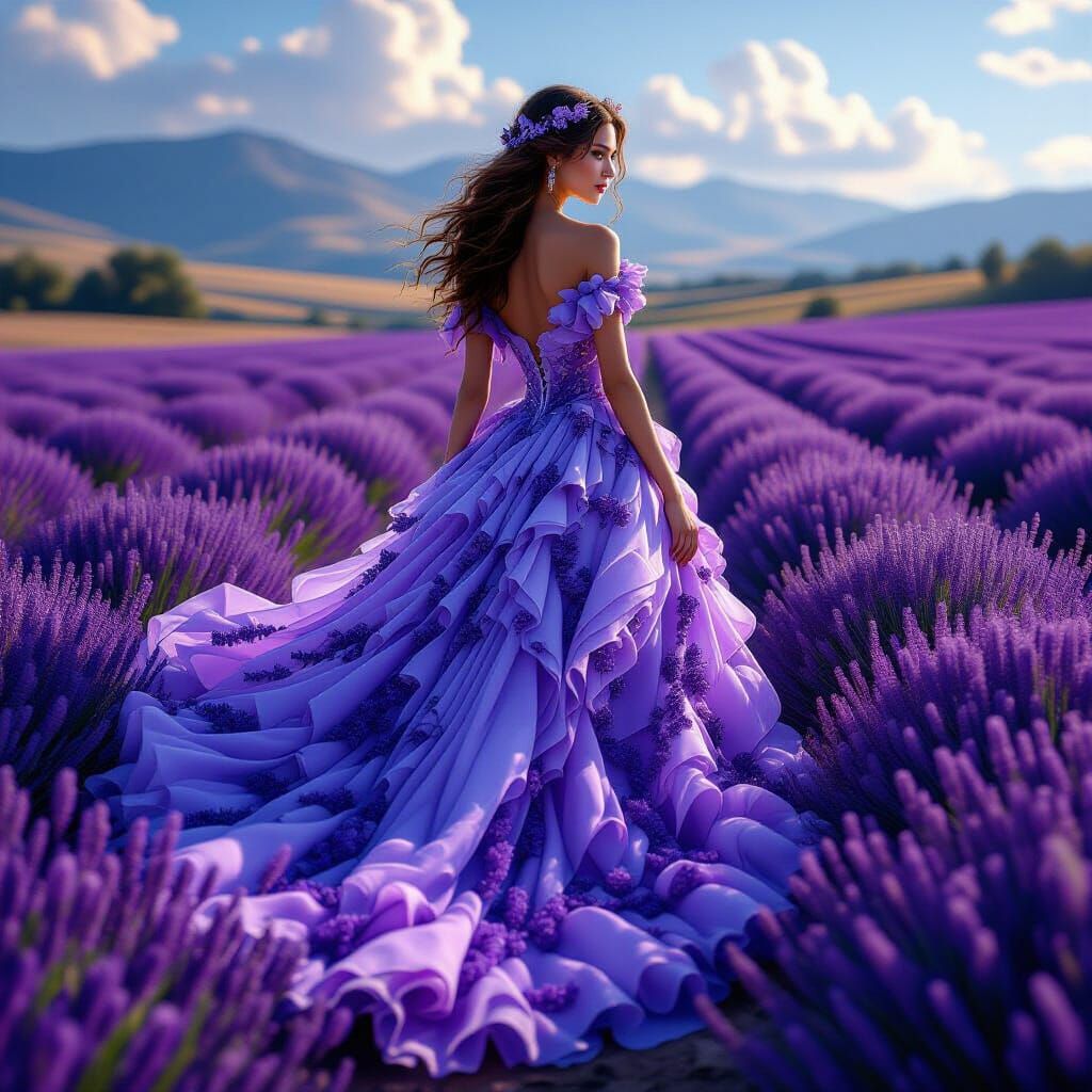 Woman in Lavender Gown Fantasy Concept Art