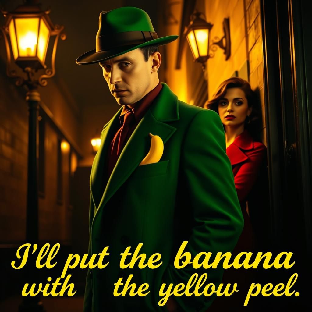 1950s Film Noir Man with Banana Detail