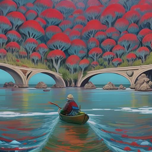 Abstract Green and Blue Matte Painting