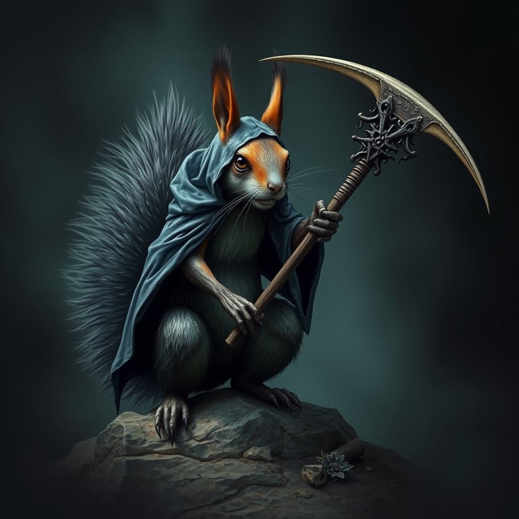 Gothic Horror: Grim Reaper Squirrel