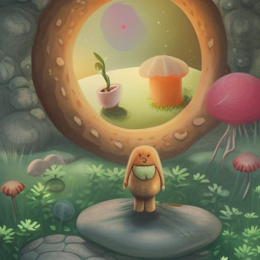 Cozy Underground Bunker in Anime Key Visual Style