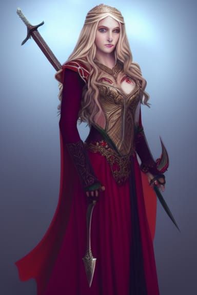 Elven Noblewoman Assassin in Detailed Matte Painting