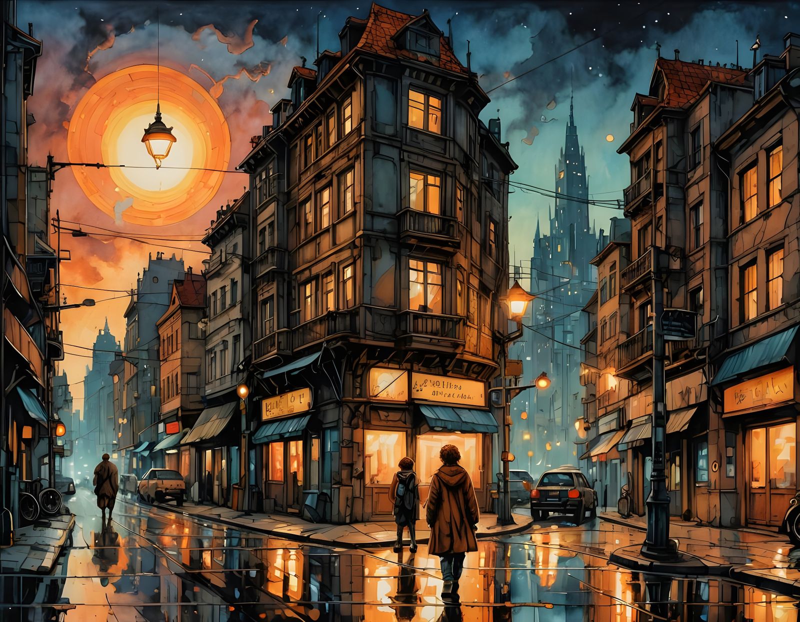 Surreal Cyberpunk Cityscape Unveiled at Sunset