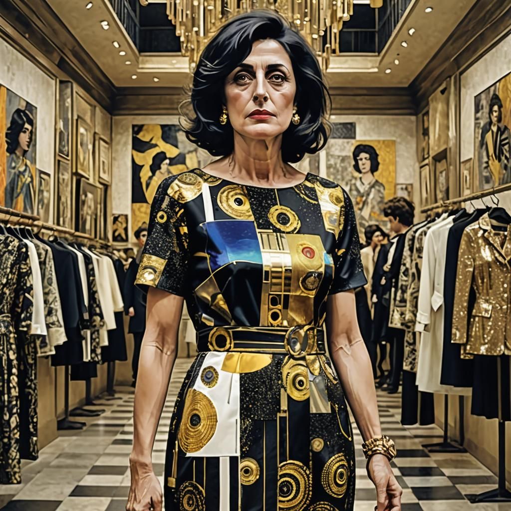 Anna Magnani visits a stylish fashion shop in Milano