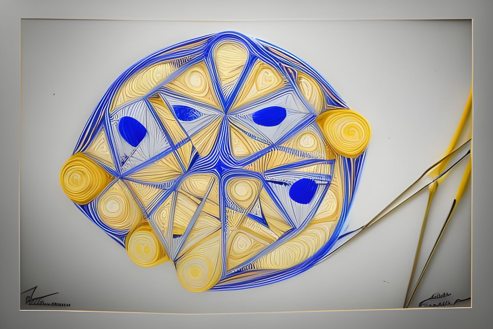 Intricate Pencil Sketch in Quilling Style