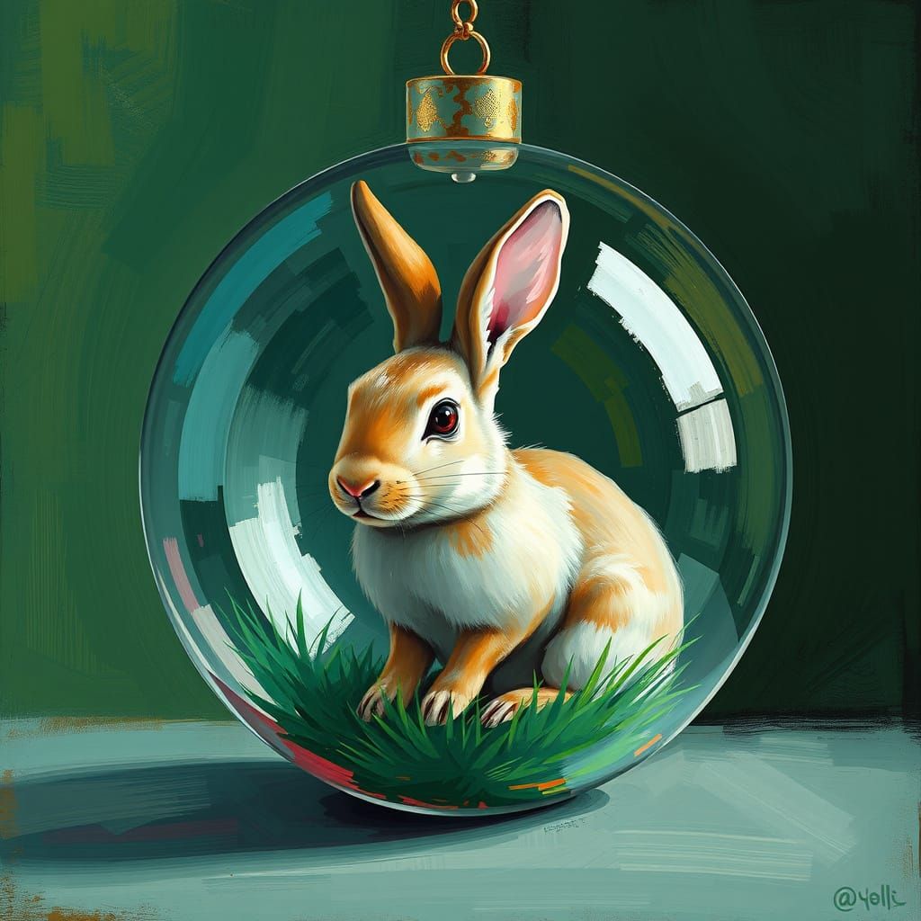 Rabbit in glass orb