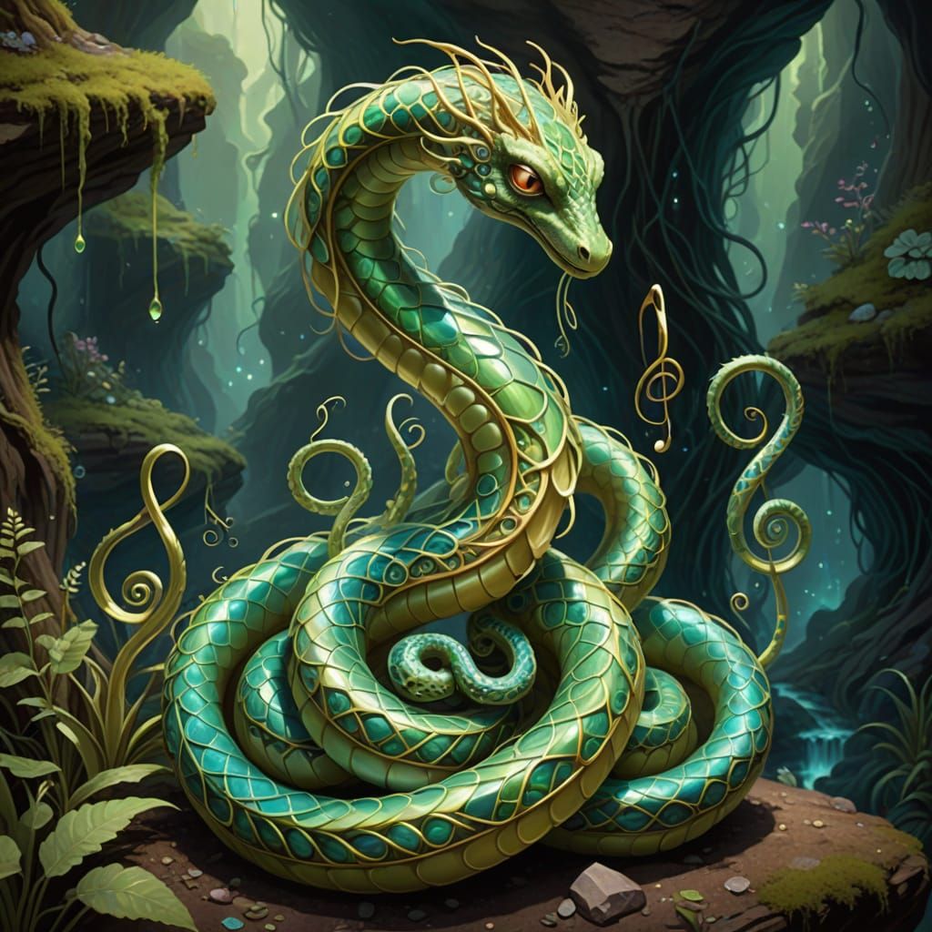 Iridescent Serpentine Melody Weaver Composes Weather Pattern...