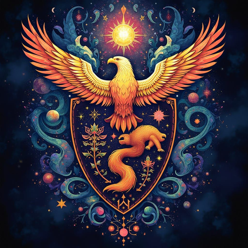 Family Shield Reflecting Loyalty, Strength, and Intelligence...