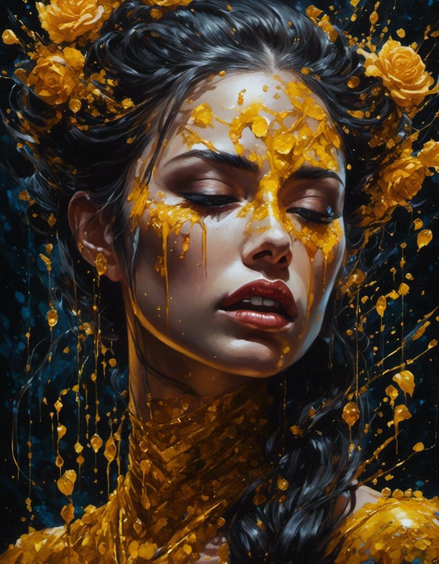 Citrine Bleeding: Dark Fantasy Graffiti Art