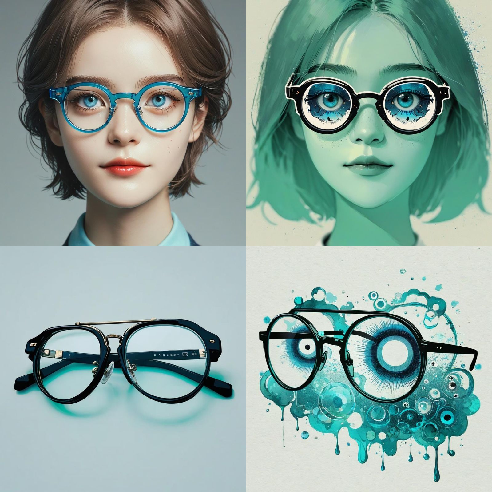 Eyeglasses Close-Up: Minimalist AI-Generated Image