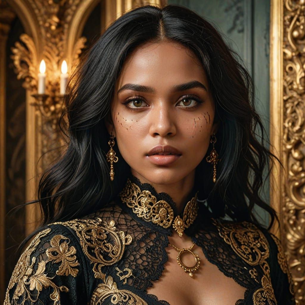 Surreal Goddess in Gothic Luxury