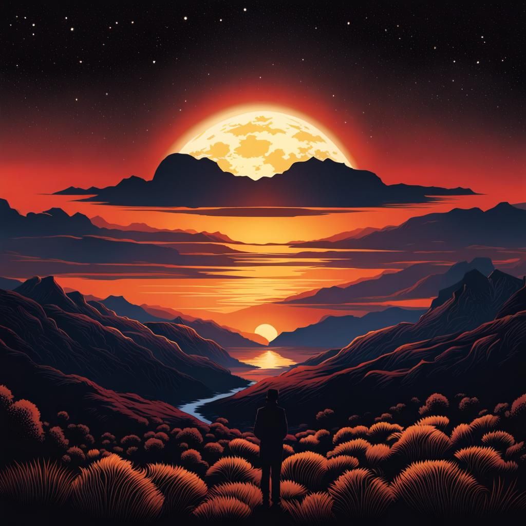 Melancholic Figure Contemplates Bleak Future