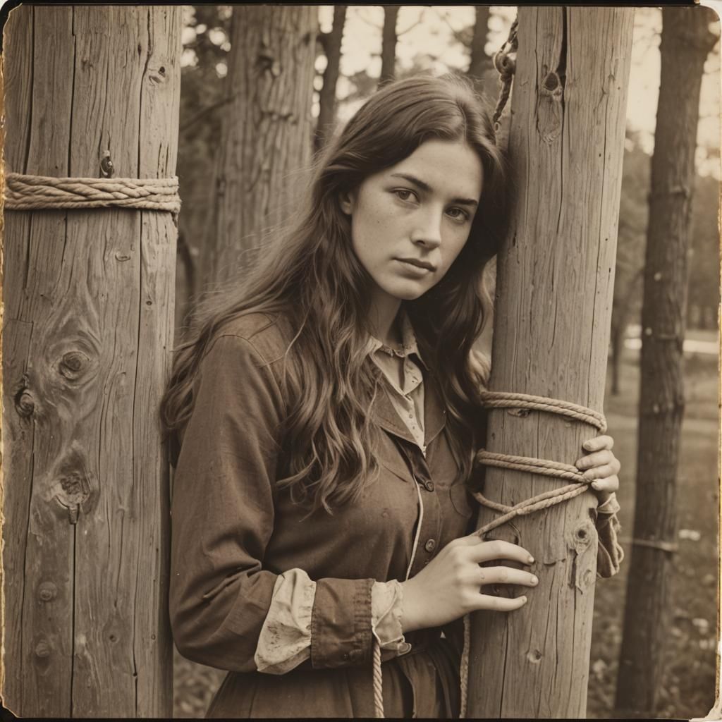 Woman with Brown Hair in Vintage Kodak Style