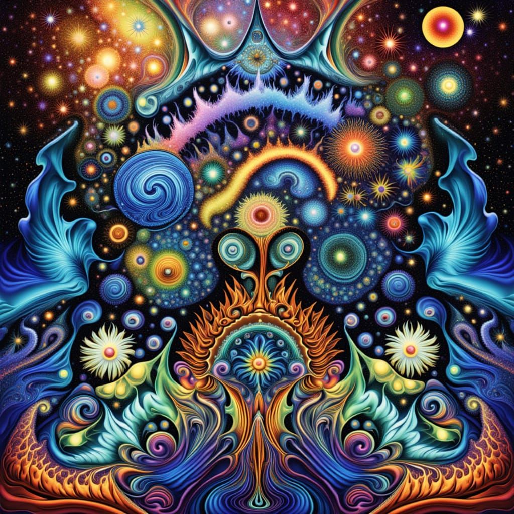 Singing Creature Amidst Abstract Botanical Soundscape