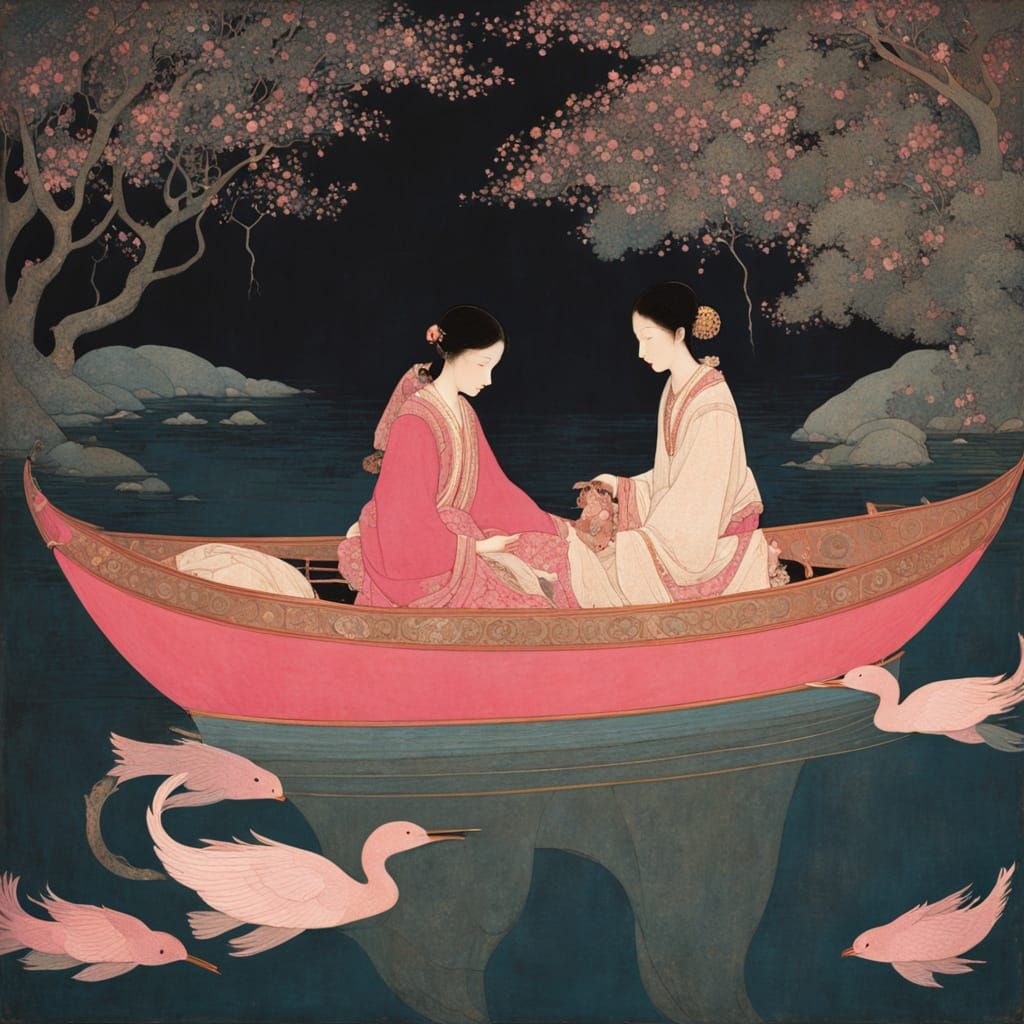 Enchanting Floral Landscape in a Dreamy Art Style