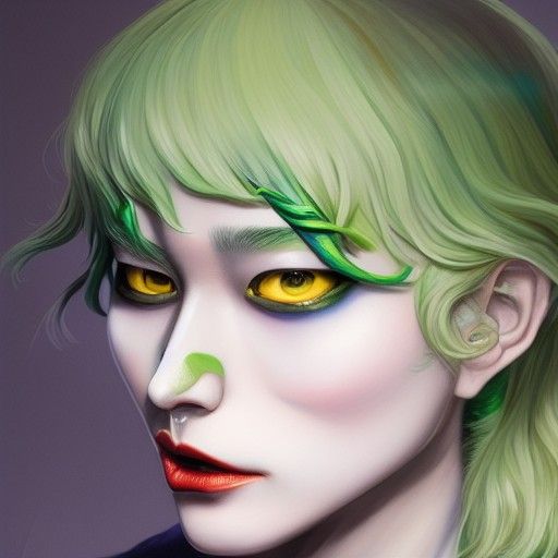 Hyperrealistic Joker Portrait in Digital Art Style