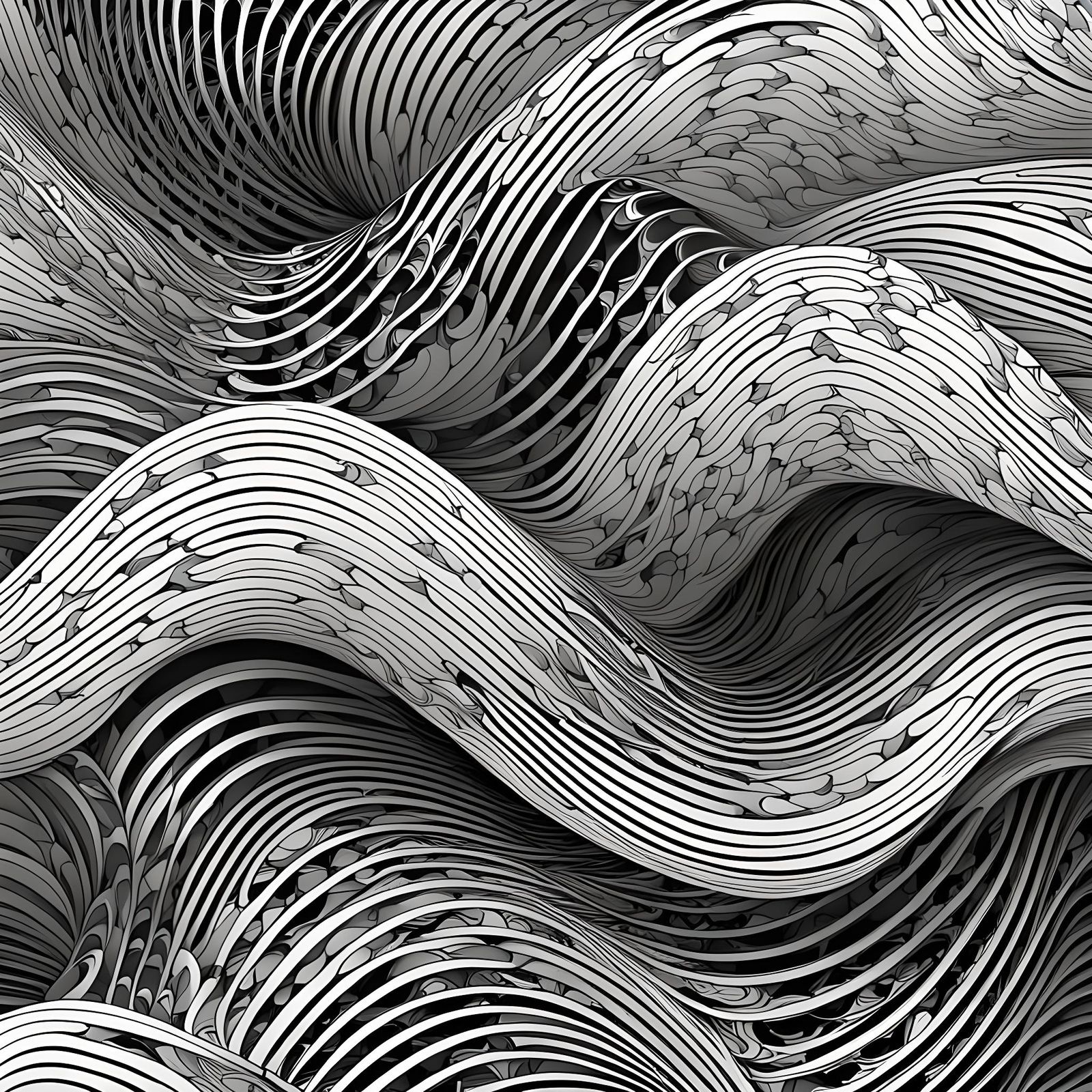 Abstract Bobó de Camarão with Fractal and Zentangle Elements