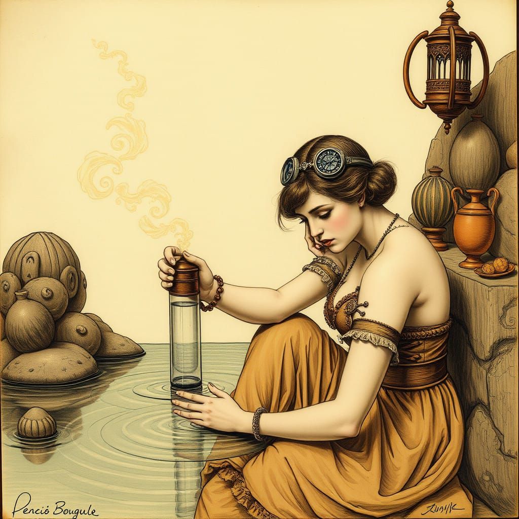 William Adolphe Bouguerau’s (Italian Girl Drawing Water) steampunk style