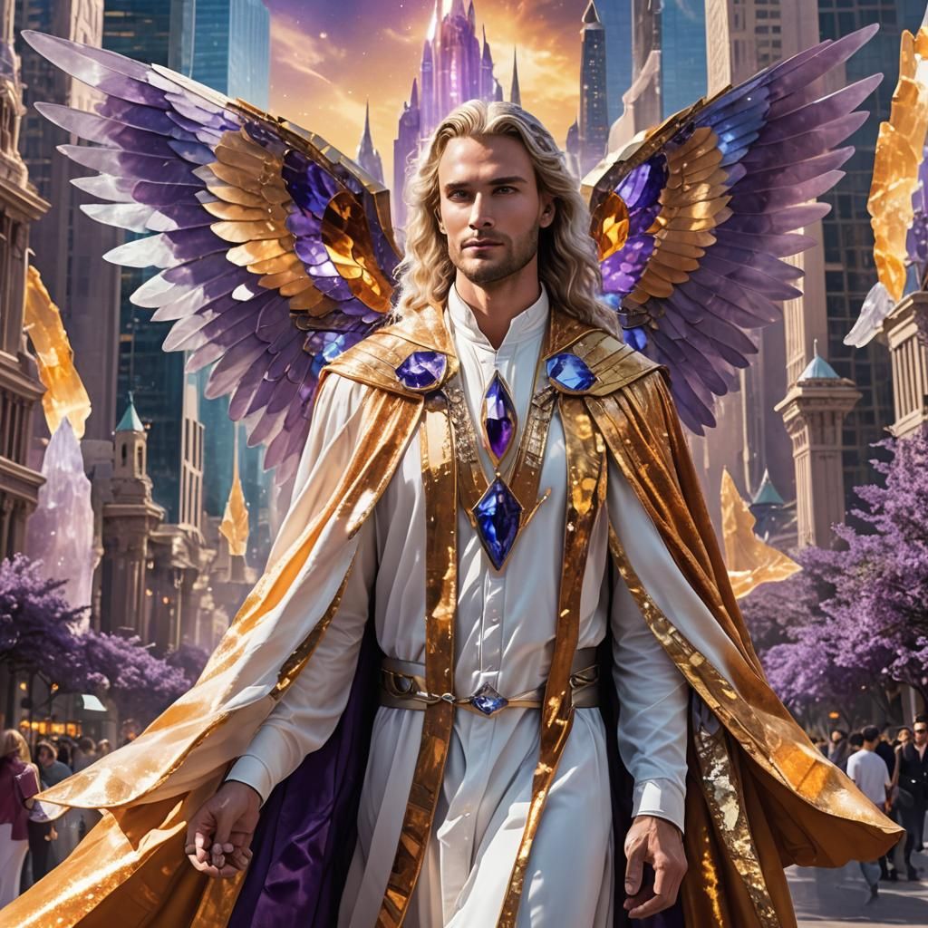 Atlantis Portrait: Nordic Man with Crystal City