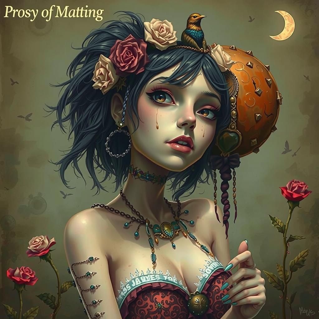 Surreal Mermaid in a Steampunk-Inspired Underwater World