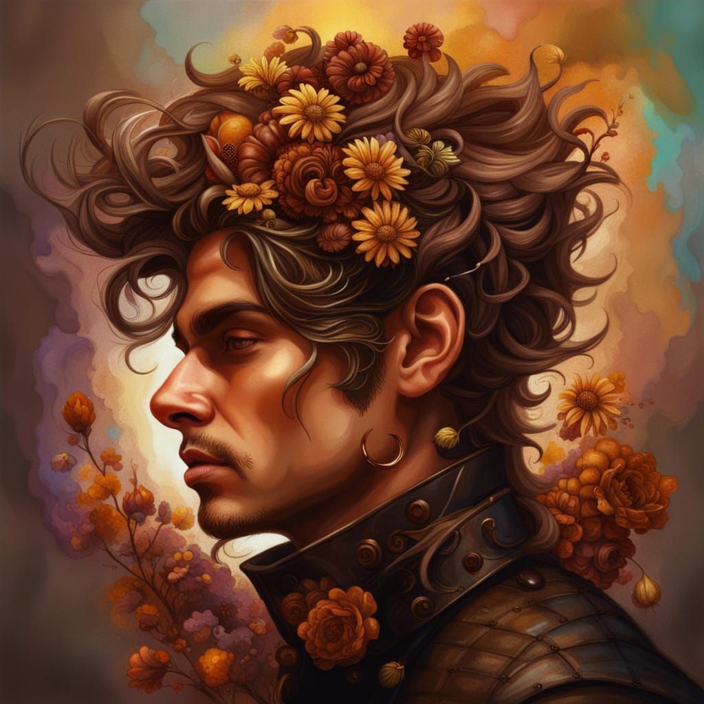 Beautiful man with brown hair