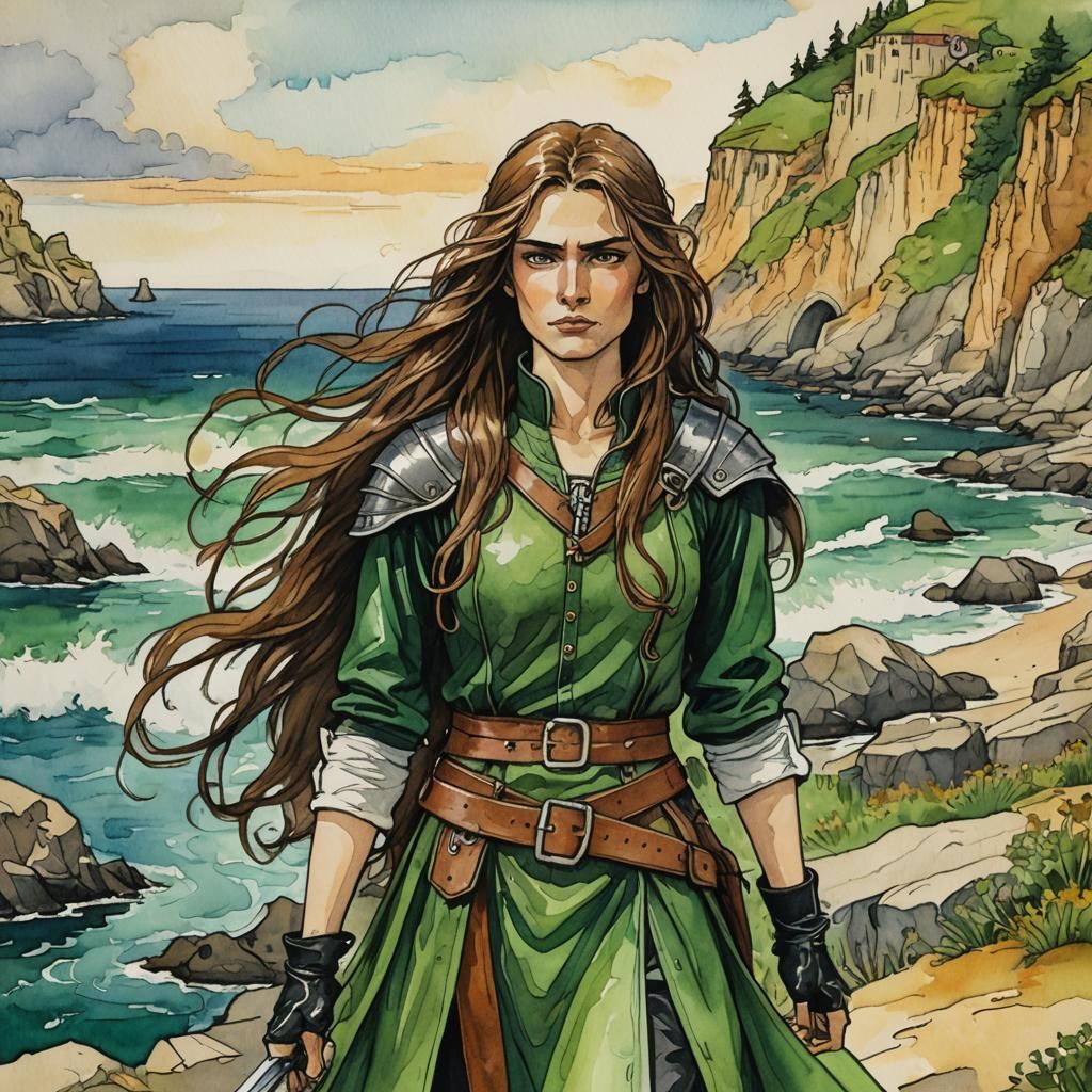 Cheerful Adventurer with Saber in Baroque Style