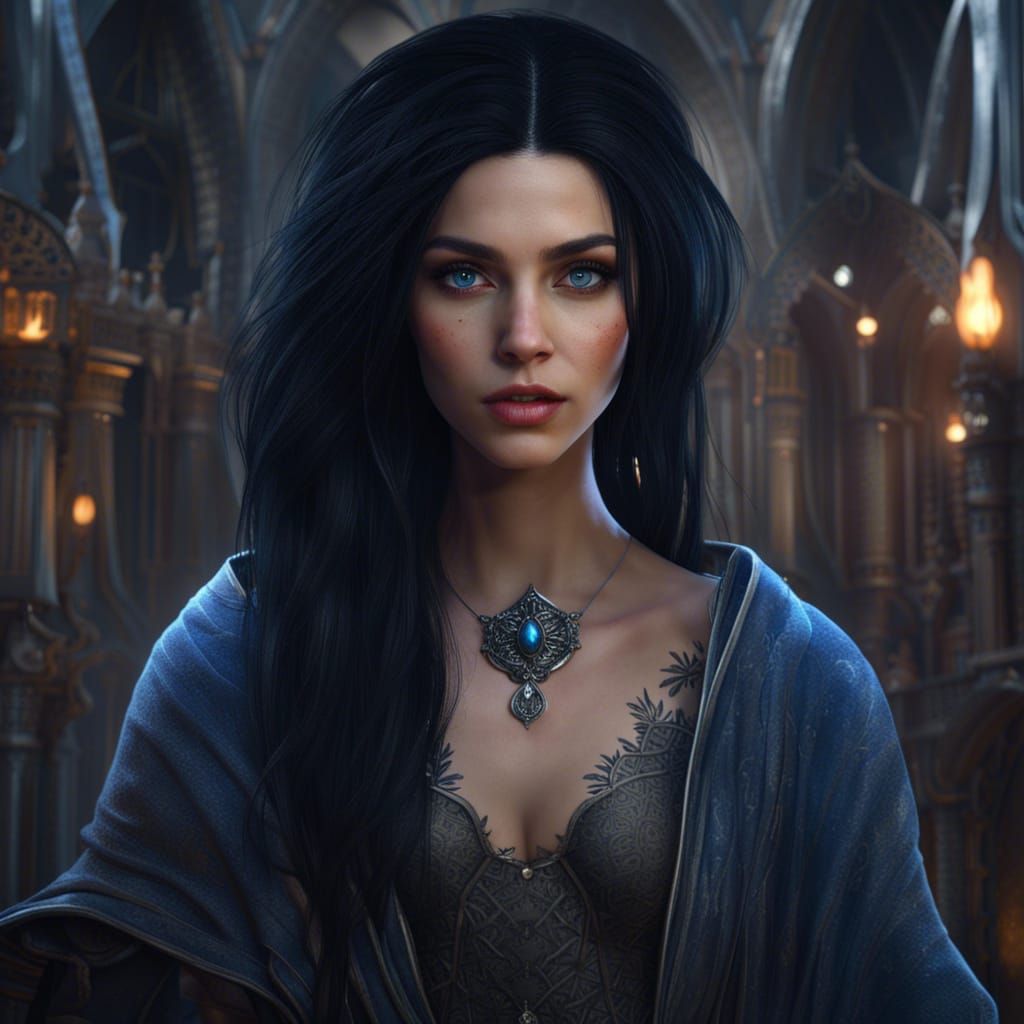 Fantasy Witch with Modern Clothes in 8K Resolution