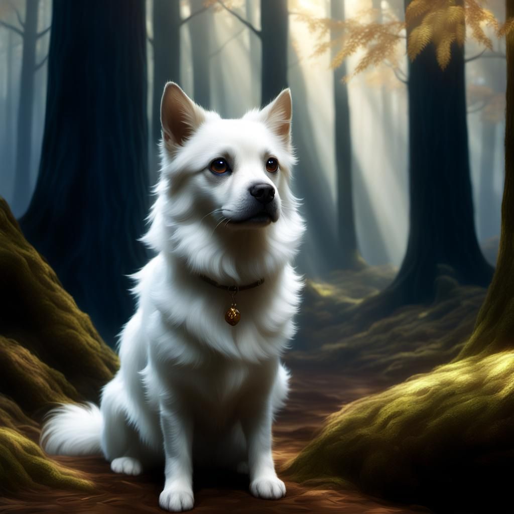 Mystical Forest Guardian in a Matte Painting