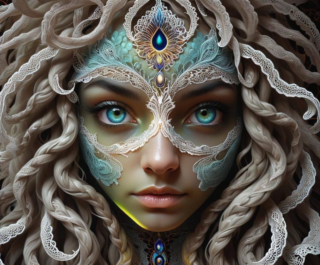 Psychedelic Fur Portrait in 3D Embossed Style