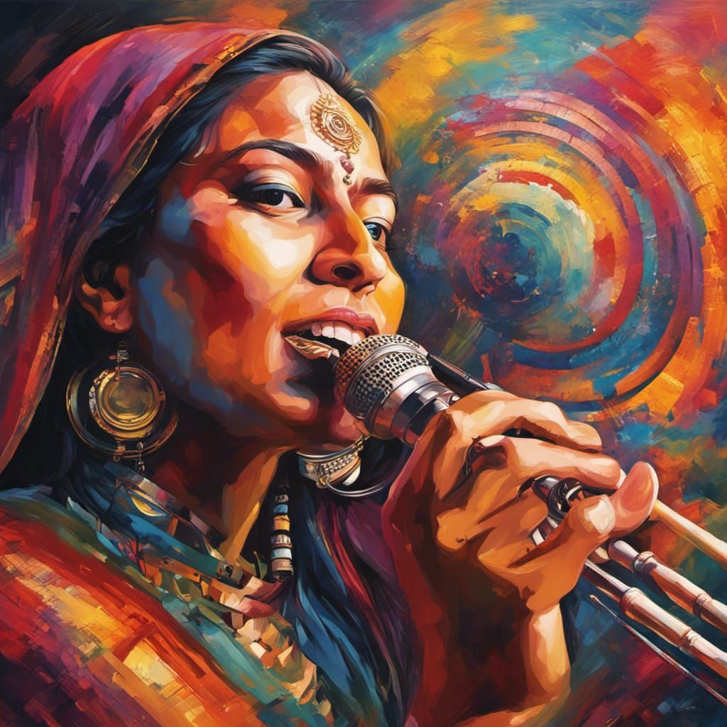 Indian and Jazz Fusion in Splash Art Style