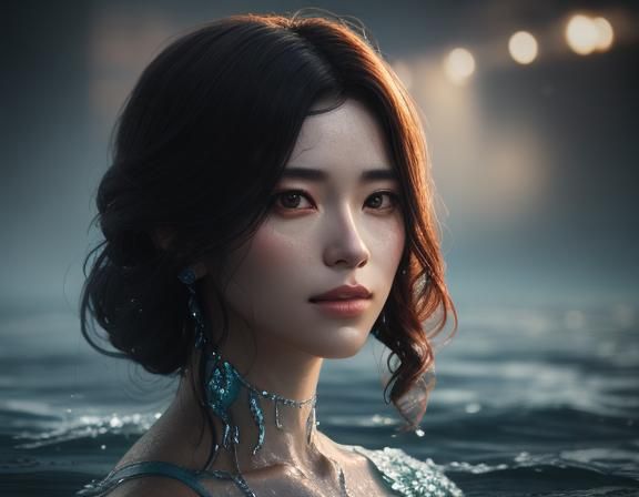 Water Portrait with Volumetric Lighting
