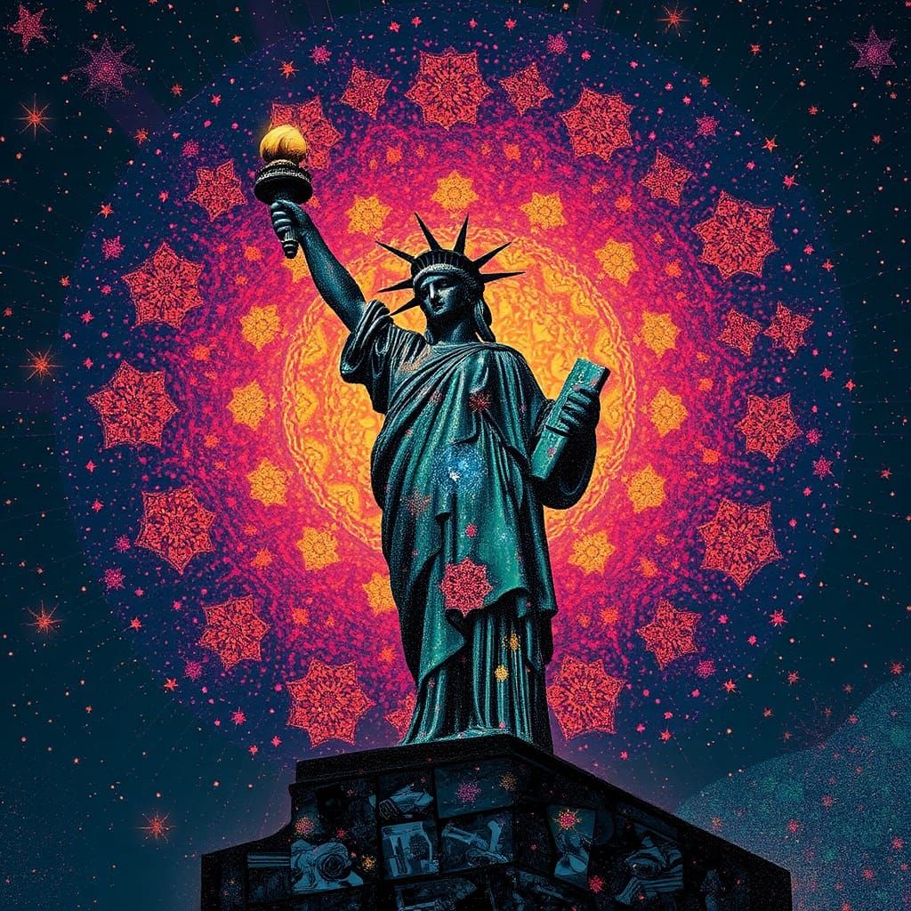 Visionary Liberty: A Fusion of Artistic Styles