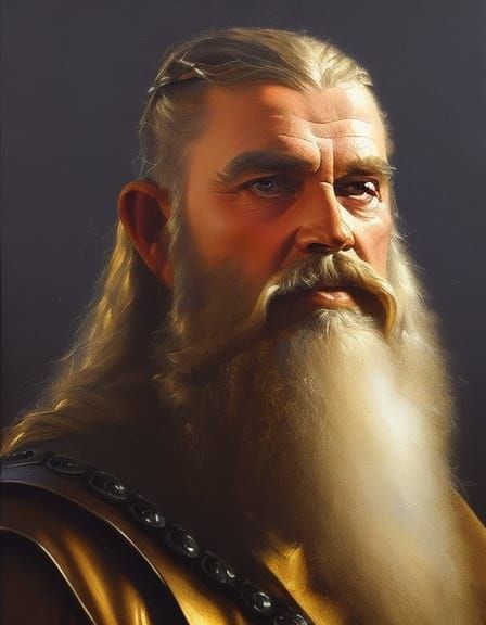 Viking Portrait in Oil Painting Style