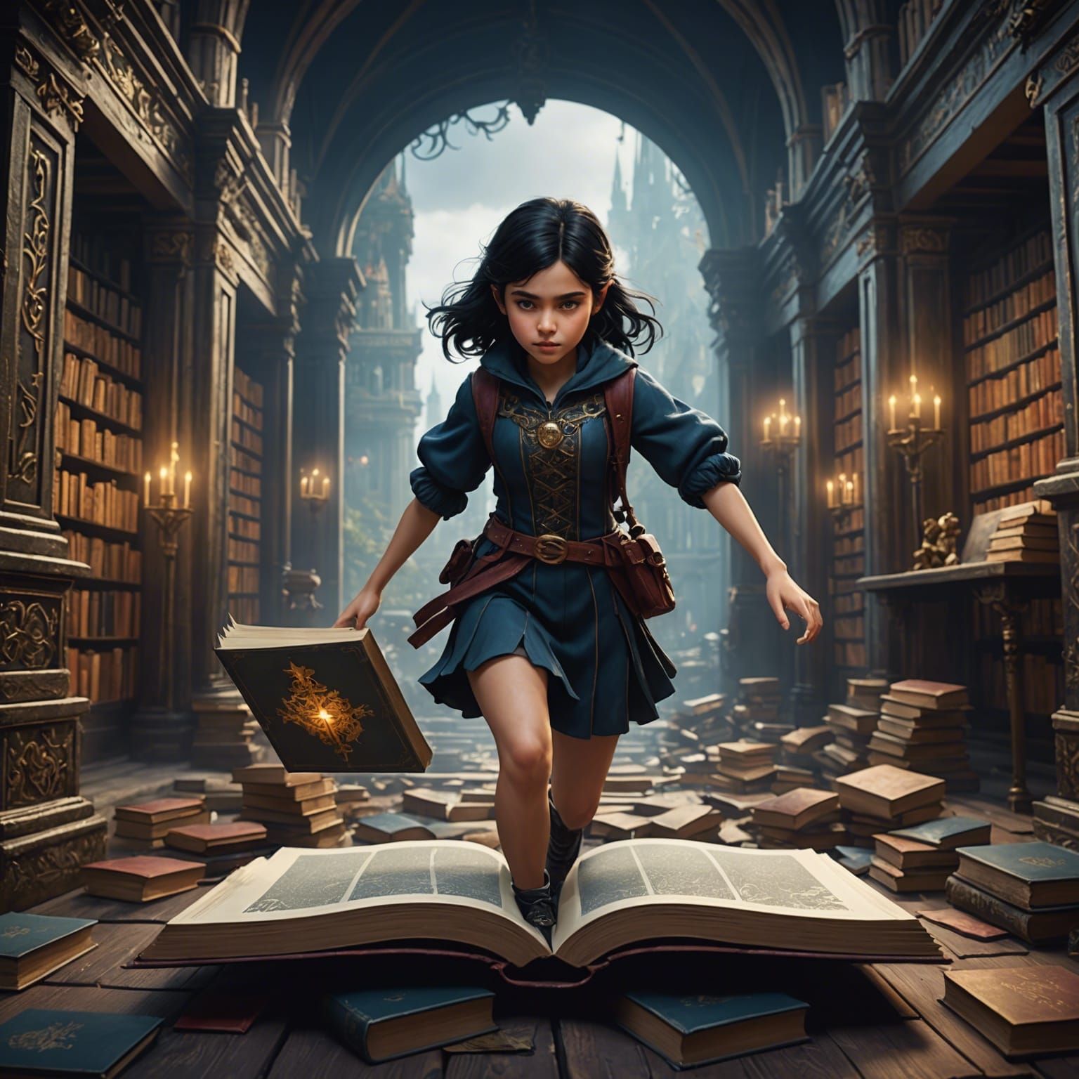 Girl Steps Into a Book: Fantasy Concept Art