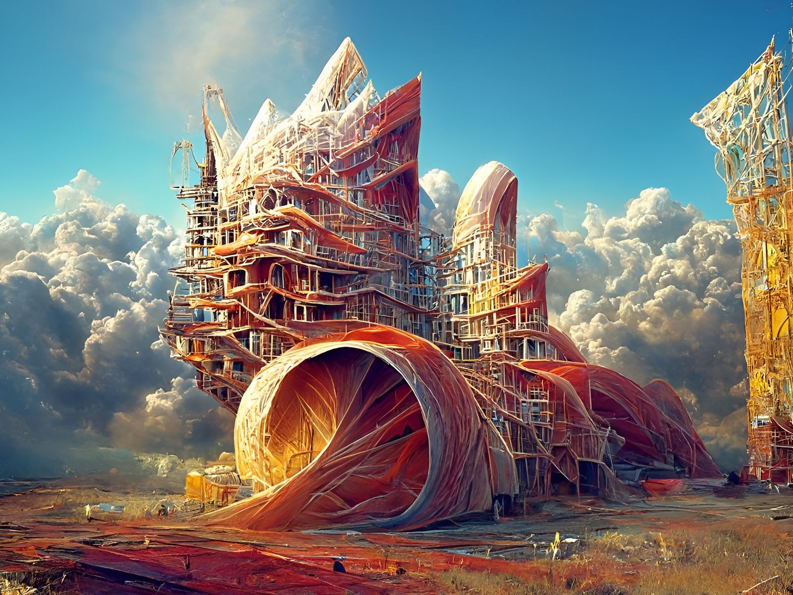 Architectural Universe Construction in Surreal Digital Art