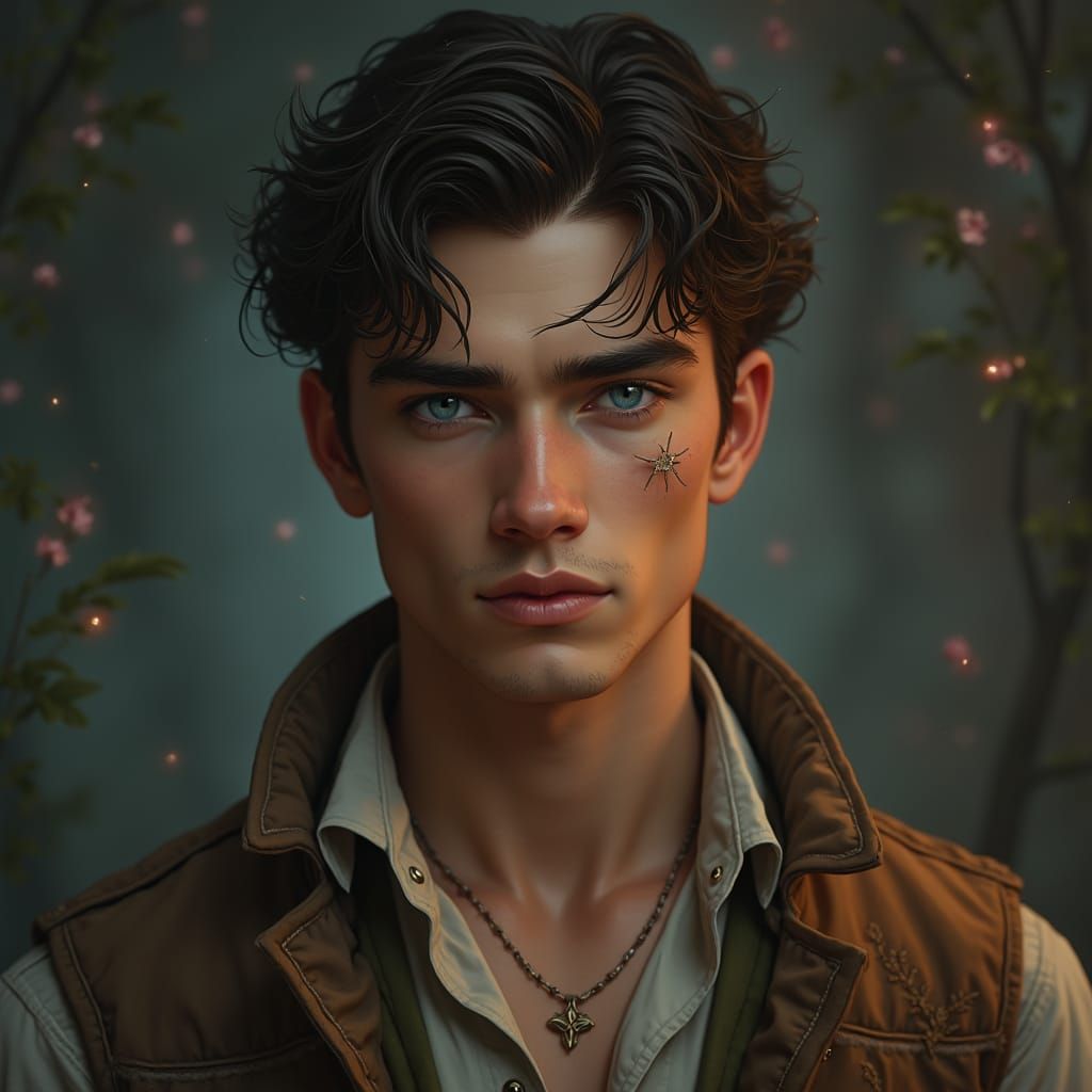 Mystical Sorcerer with Piercing Eyes