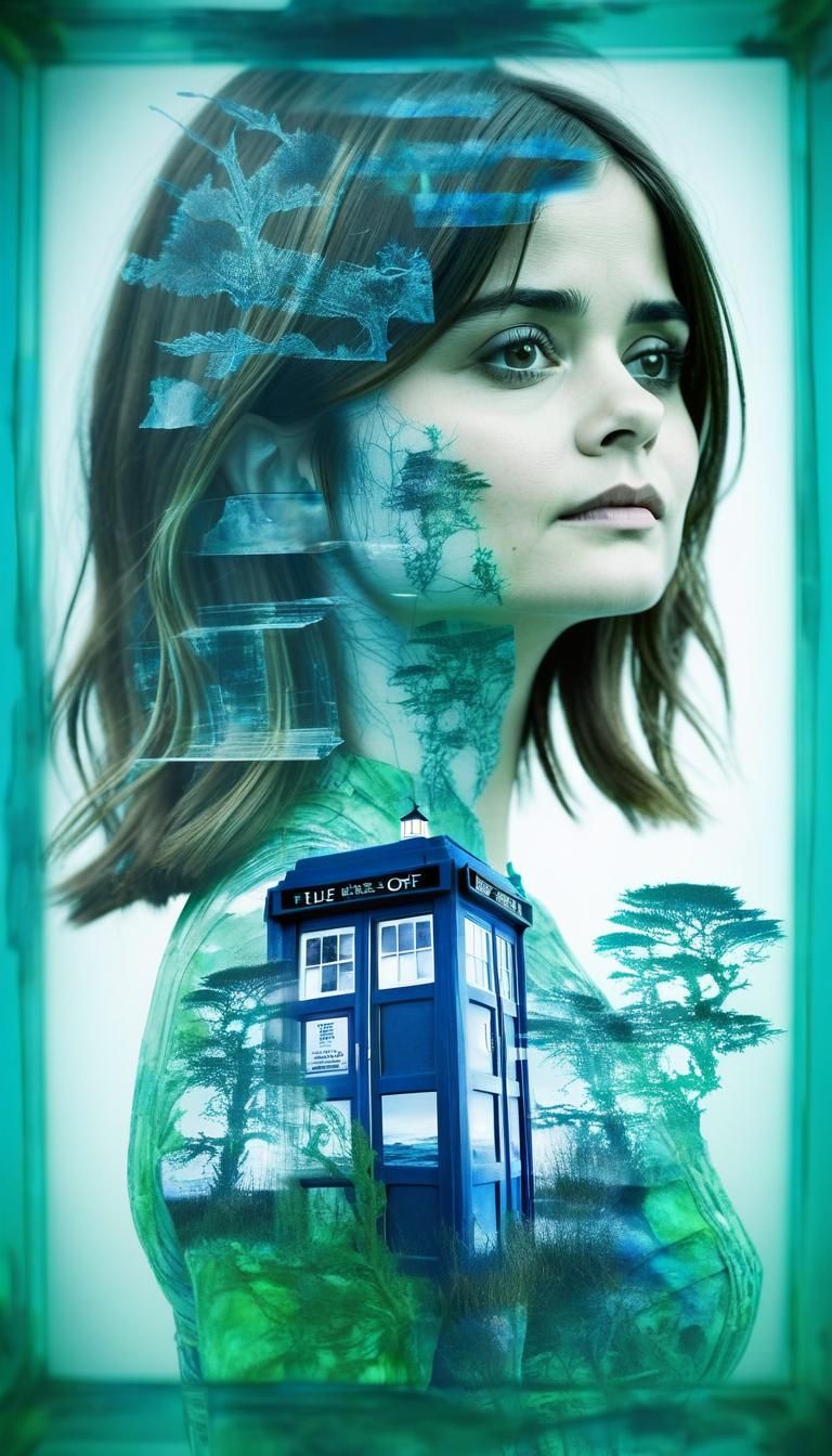 Intricate Double Exposure Silhouette with TARDIS