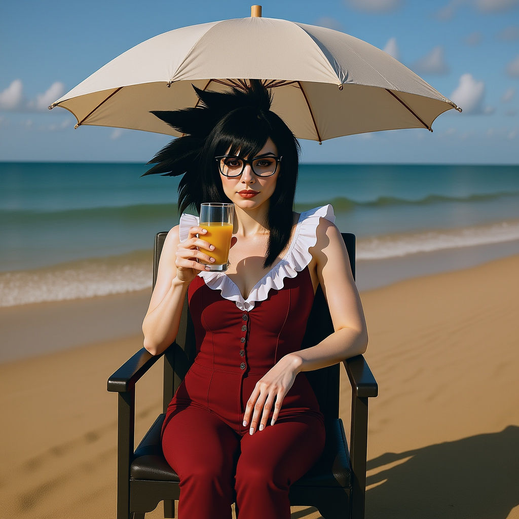 Stunning Pale Woman on Beach: Photorealistic Photography