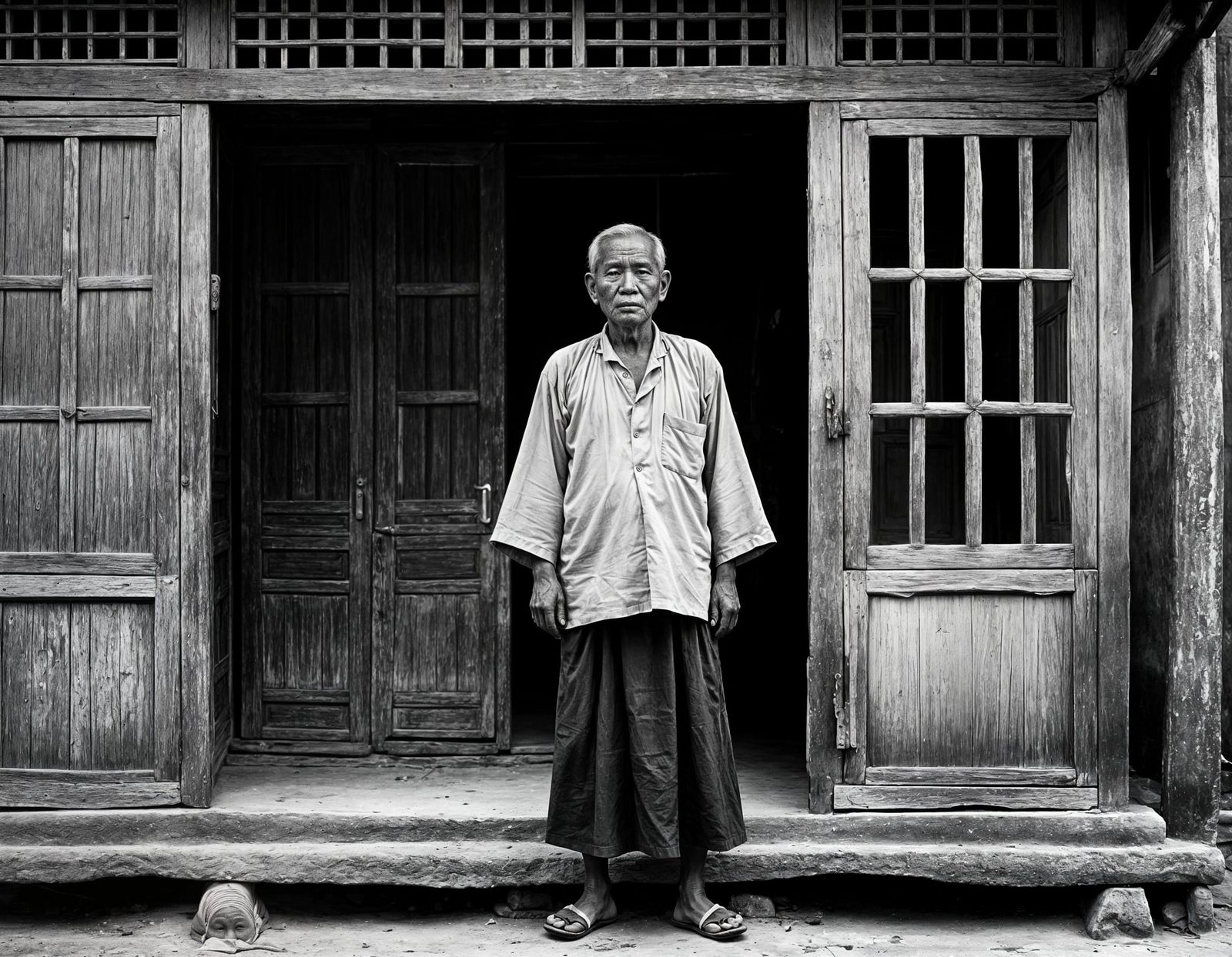 Cambodian Merchant Portrait in Hiroshi Sugimoto Style