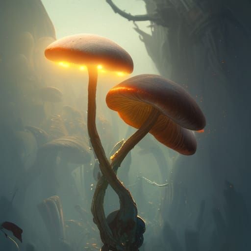 Mushroom Capsule in Dark Fantasy Style