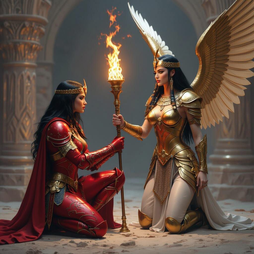 Two Powerful Women in Detailed Armor: Lady Darkness and Nefe...