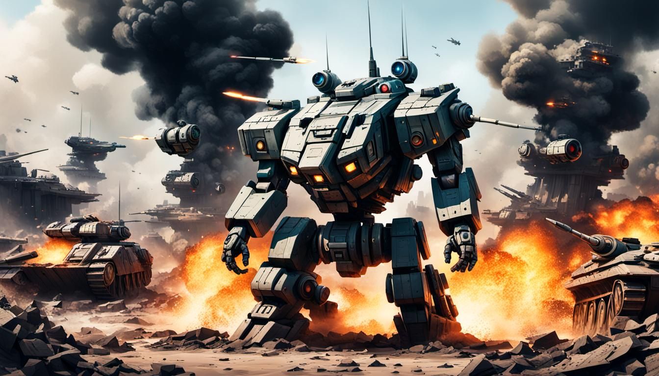 Epic Sci-Fi Tank Destroys Battle Mechs