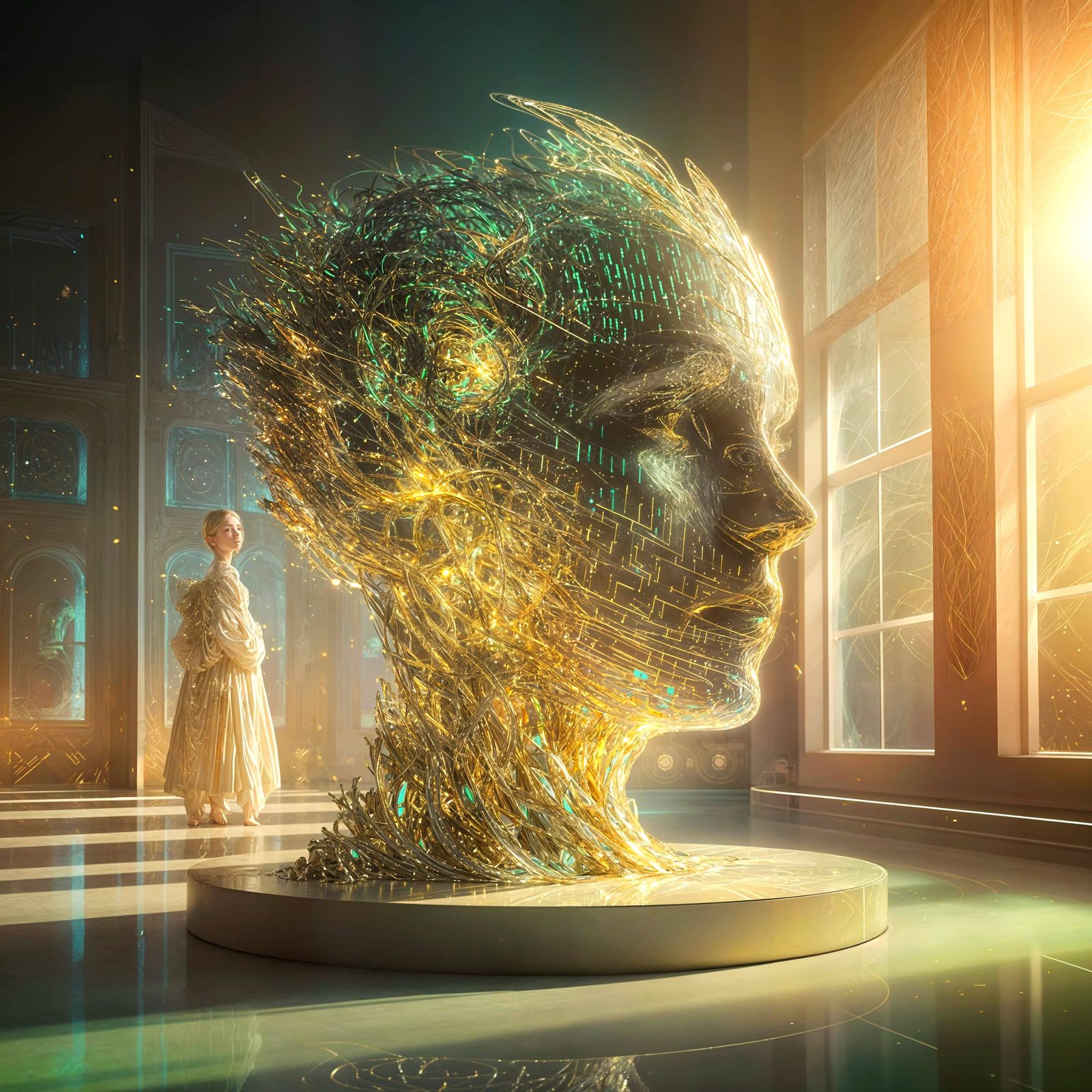 Abstract Giant Head Scupture