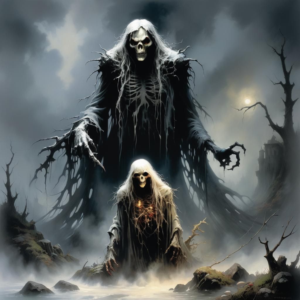 Grimdark Landscape in Blended Artistic Styles