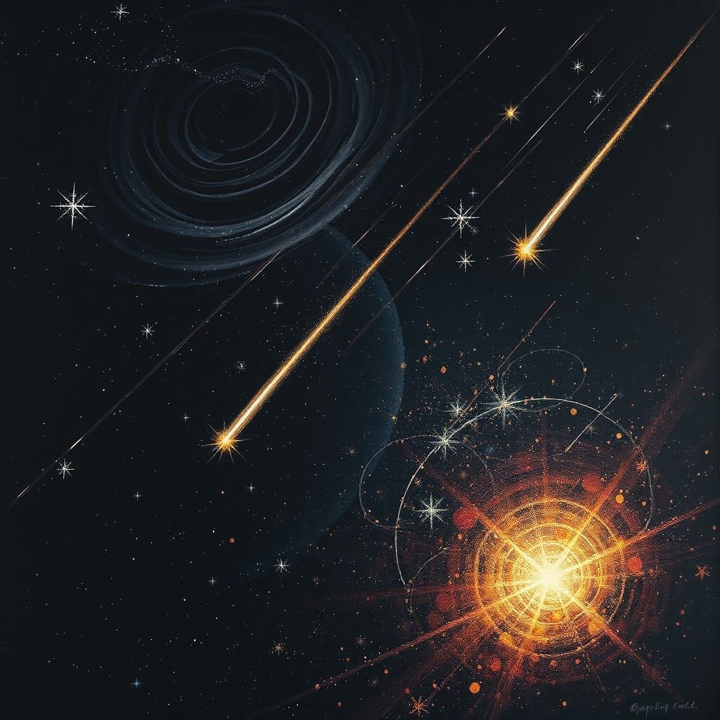 Surreal Cosmic Odyssey in Swirling Patterns