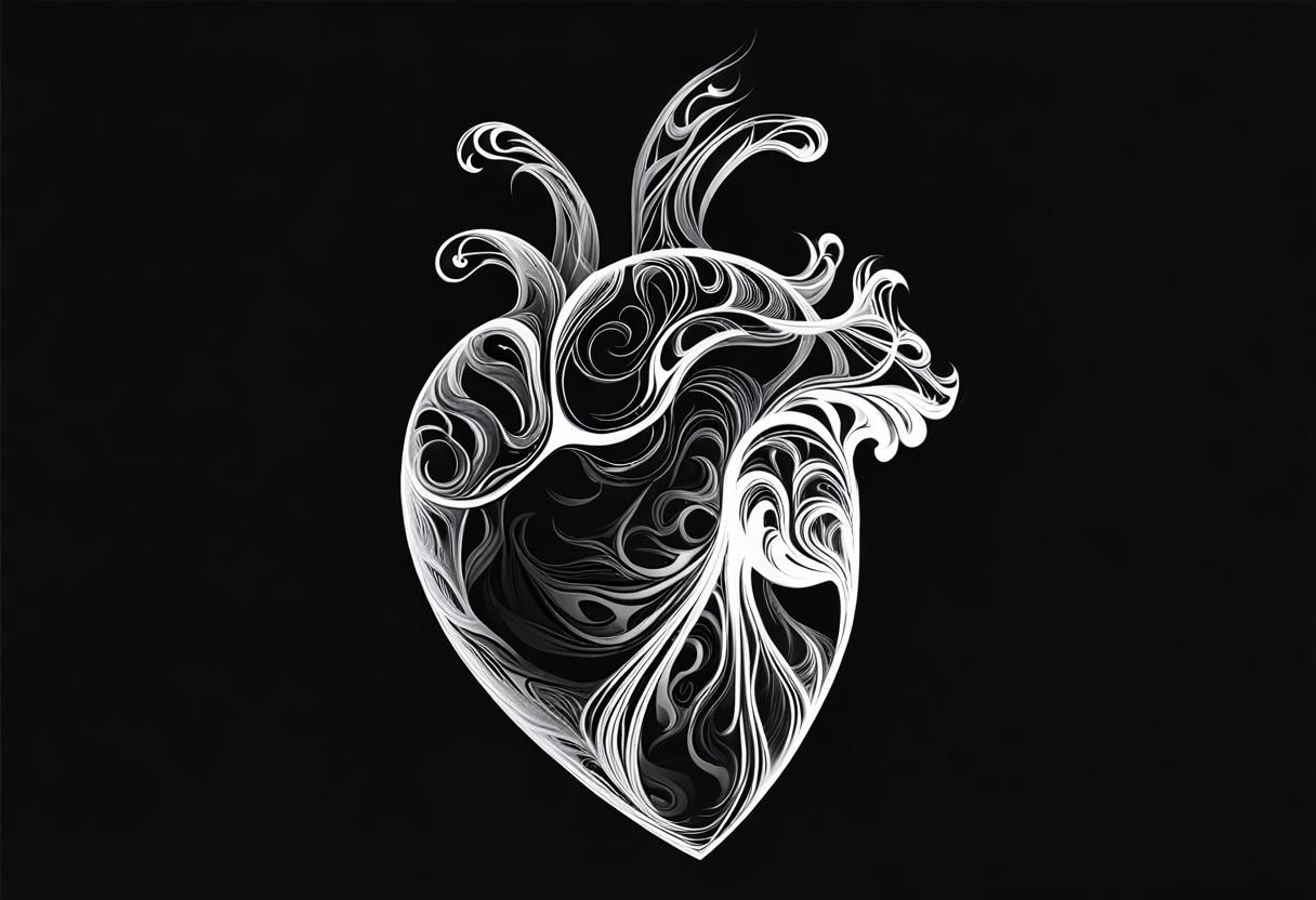 Fiery Heart: A Digital Illustration of Burning Passion