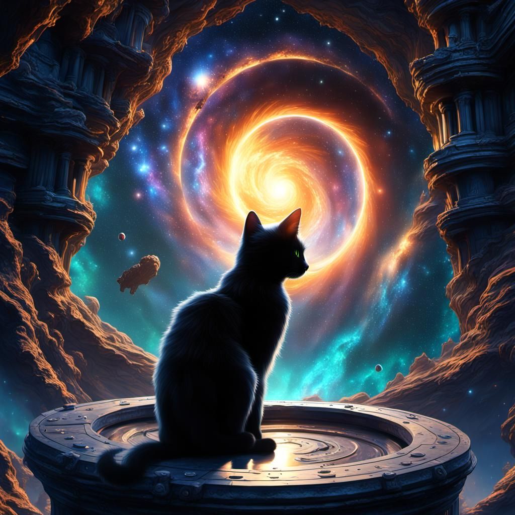Cosmic Black Cat Near Pillars of Creation